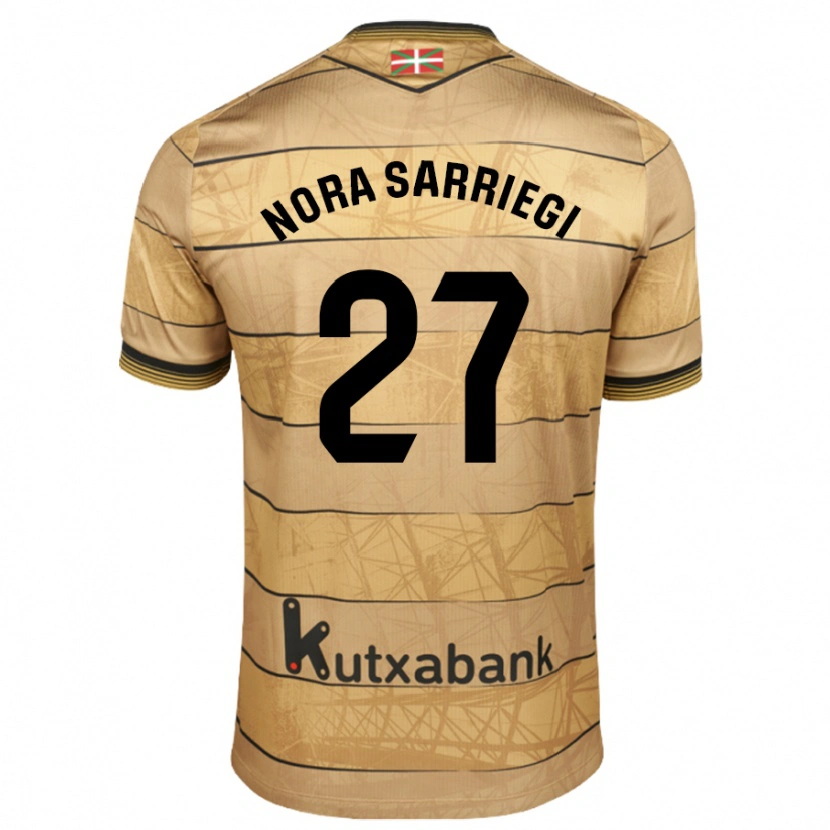 Danxen Kinder Nora Sarriegi Galdos #27 Braun Auswärtstrikot Trikot 2024/25 T-Shirt