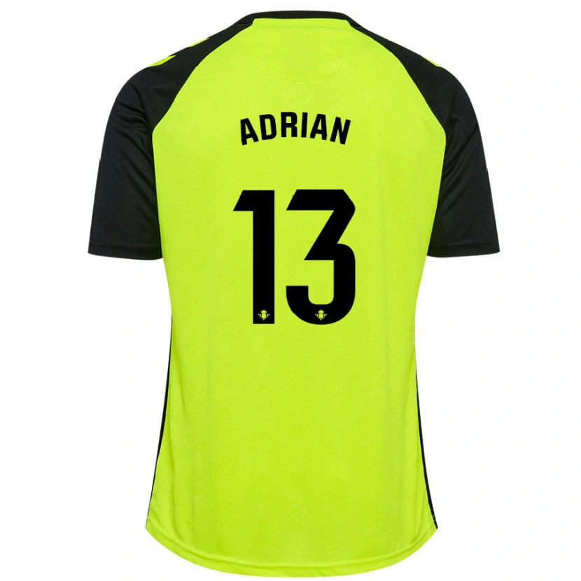 Danxen Kinder Adrián #13 Fluoreszierendes Gelb Schwarz Auswärtstrikot Trikot 2024/25 T-Shirt