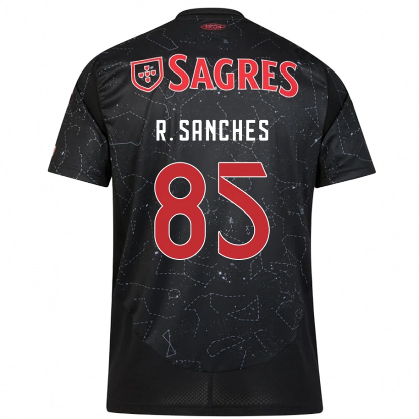 Danxen Kinder Renato Sanches #85 Schwarz Rot Auswärtstrikot Trikot 2024/25 T-Shirt