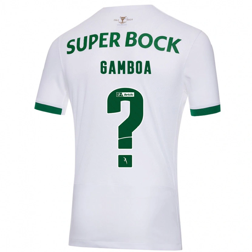 Danxen Kinder Sandro Gamboa #0 Weiß Grün Auswärtstrikot Trikot 2024/25 T-Shirt