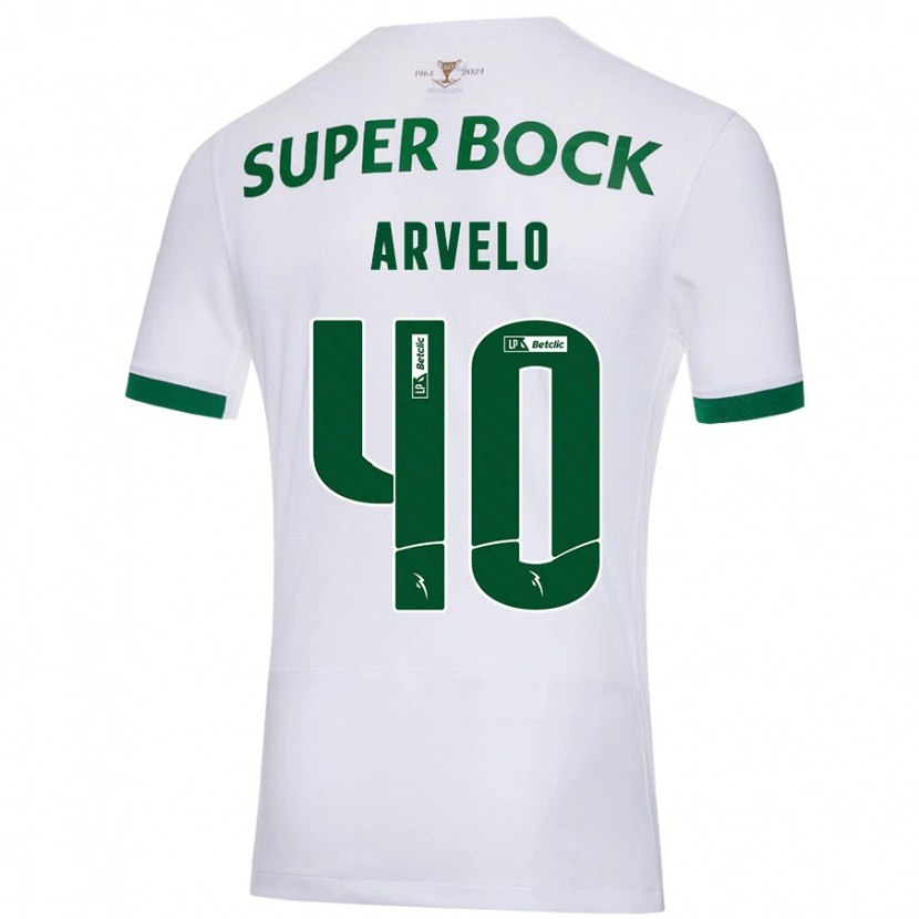 Danxen Kinder Adam Arvelo #40 Weiß Grün Auswärtstrikot Trikot 2024/25 T-Shirt