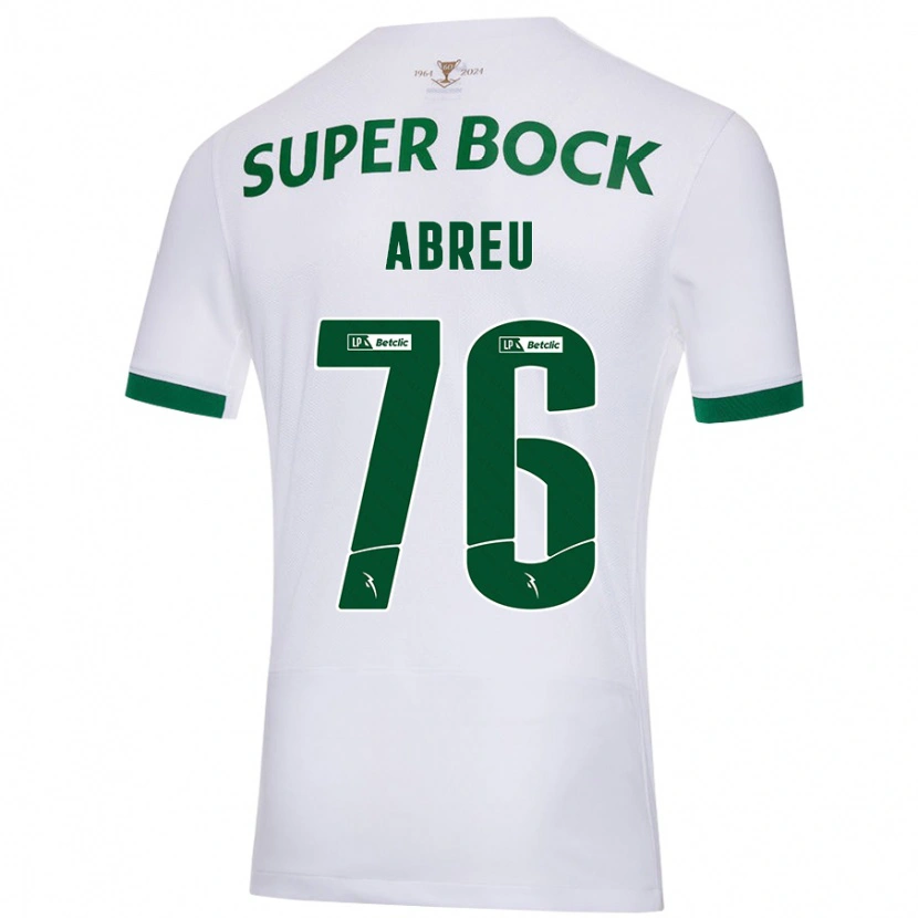 Danxen Kinder Diogo Abreu #76 Weiß Grün Auswärtstrikot Trikot 2024/25 T-Shirt