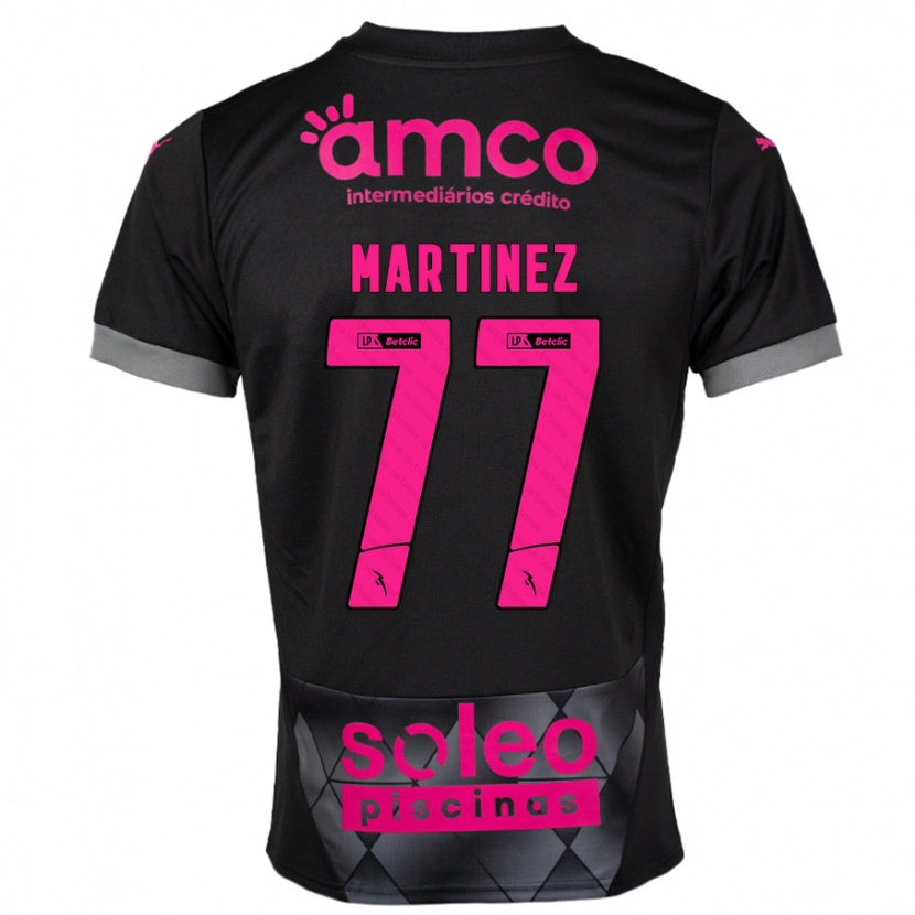 Danxen Kinder Gabri Martínez #77 Schwarz Rosa Auswärtstrikot Trikot 2024/25 T-Shirt