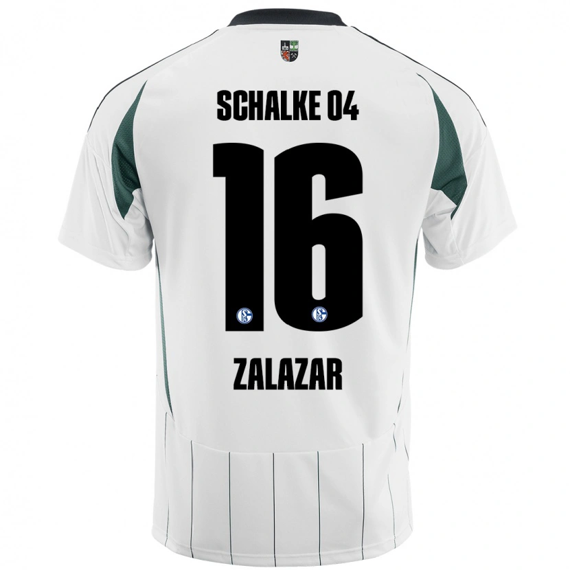 Danxen Kinder Mauro Zalazar #16 Weiß Grün Auswärtstrikot Trikot 2024/25 T-Shirt