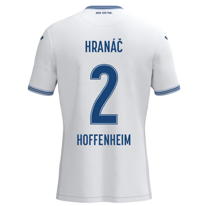 Danxen Kinder Robin Hranac #2 Weiß Blau Auswärtstrikot Trikot 2024/25 T-Shirt