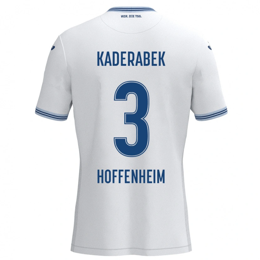 Danxen Kinder Pavel Kaderabek #3 Weiß Blau Auswärtstrikot Trikot 2024/25 T-Shirt