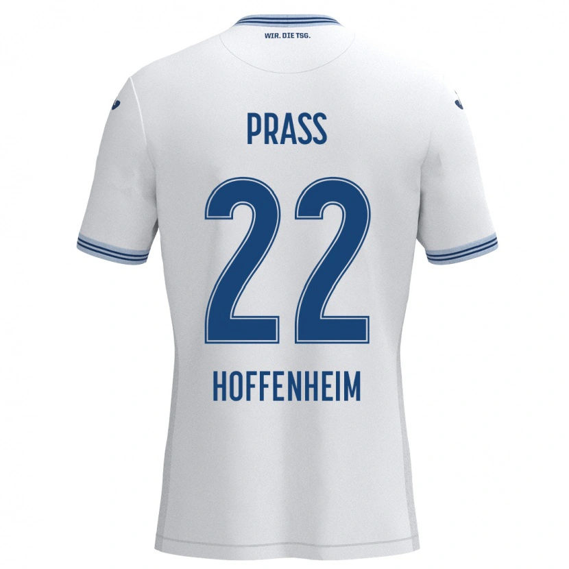 Danxen Kinder Alexander Prass #22 Weiß Blau Auswärtstrikot Trikot 2024/25 T-Shirt