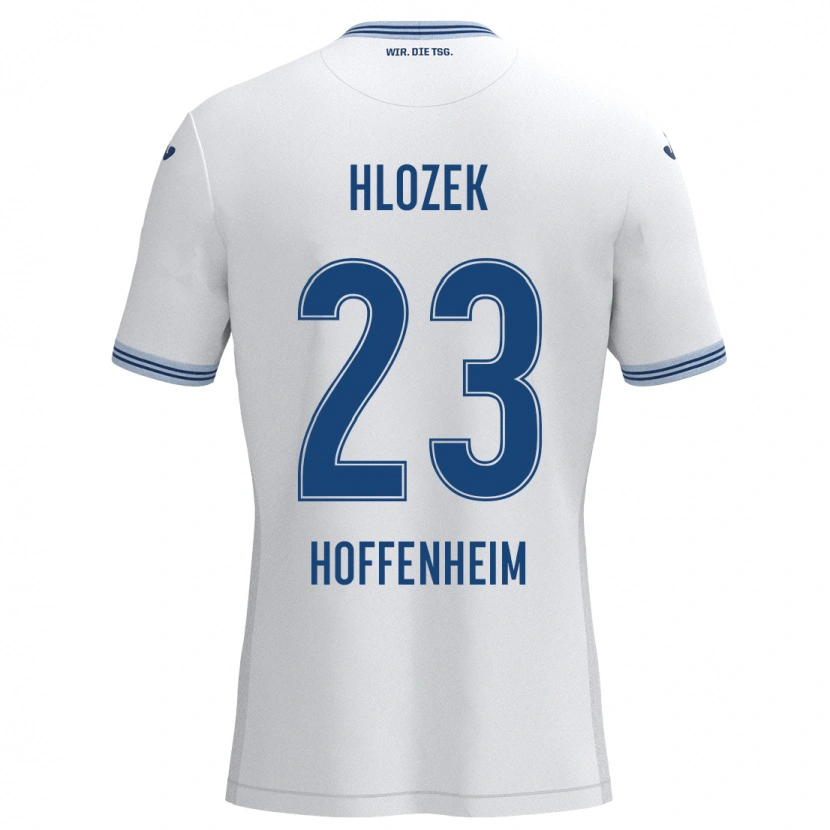 Danxen Kinder Adam Hlozek #23 Weiß Blau Auswärtstrikot Trikot 2024/25 T-Shirt