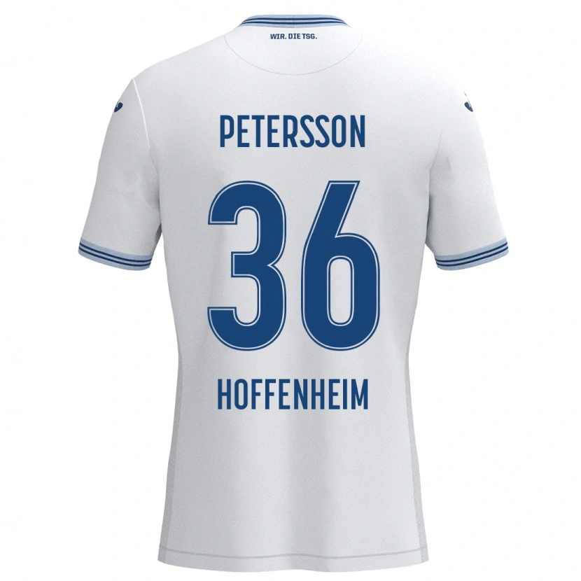 Danxen Kinder Lúkas Petersson #36 Weiß Blau Auswärtstrikot Trikot 2024/25 T-Shirt