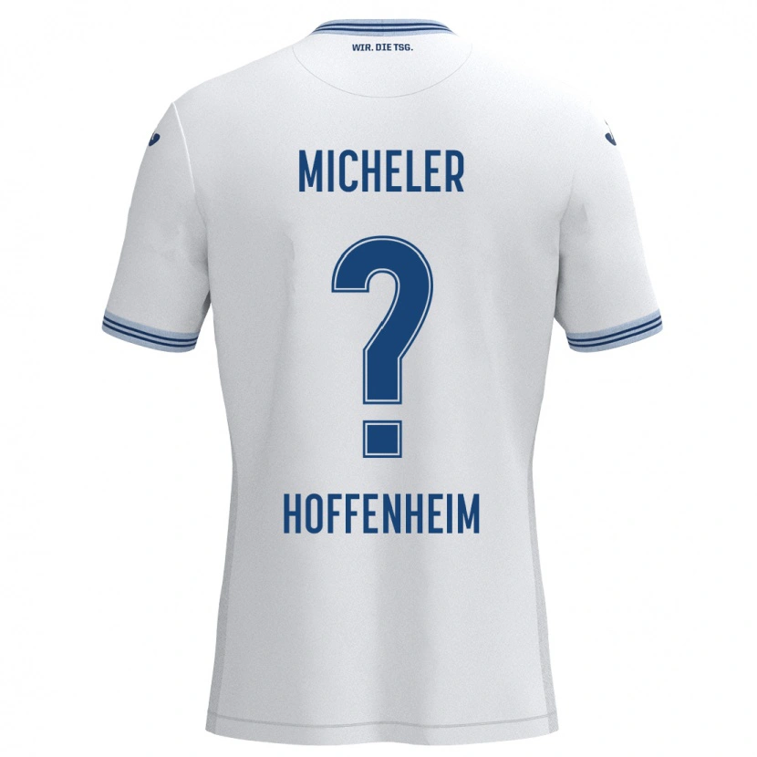 Danxen Kinder Florian Micheler #0 Weiß Blau Auswärtstrikot Trikot 2024/25 T-Shirt