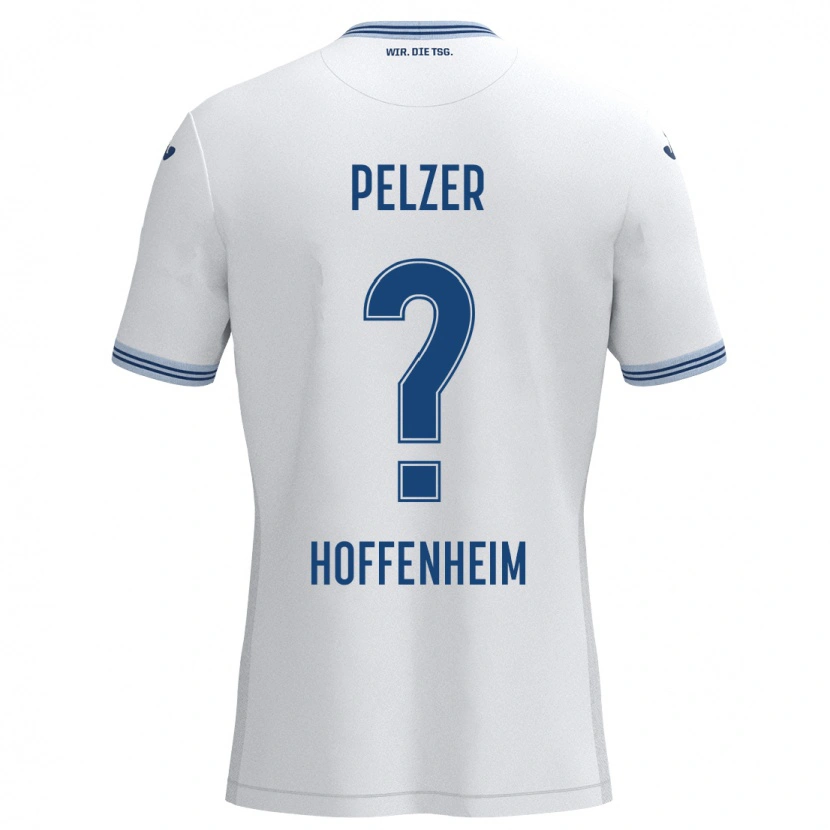 Danxen Kinder Gianluca Pelzer #0 Weiß Blau Auswärtstrikot Trikot 2024/25 T-Shirt