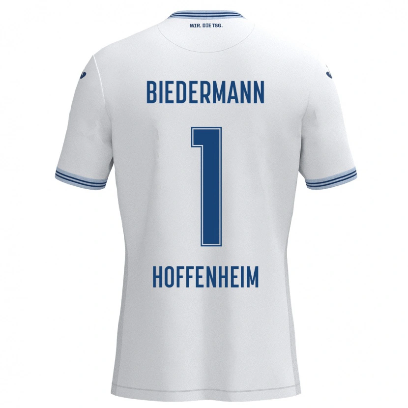 Danxen Kinder Nico Biedermann #1 Weiß Blau Auswärtstrikot Trikot 2024/25 T-Shirt