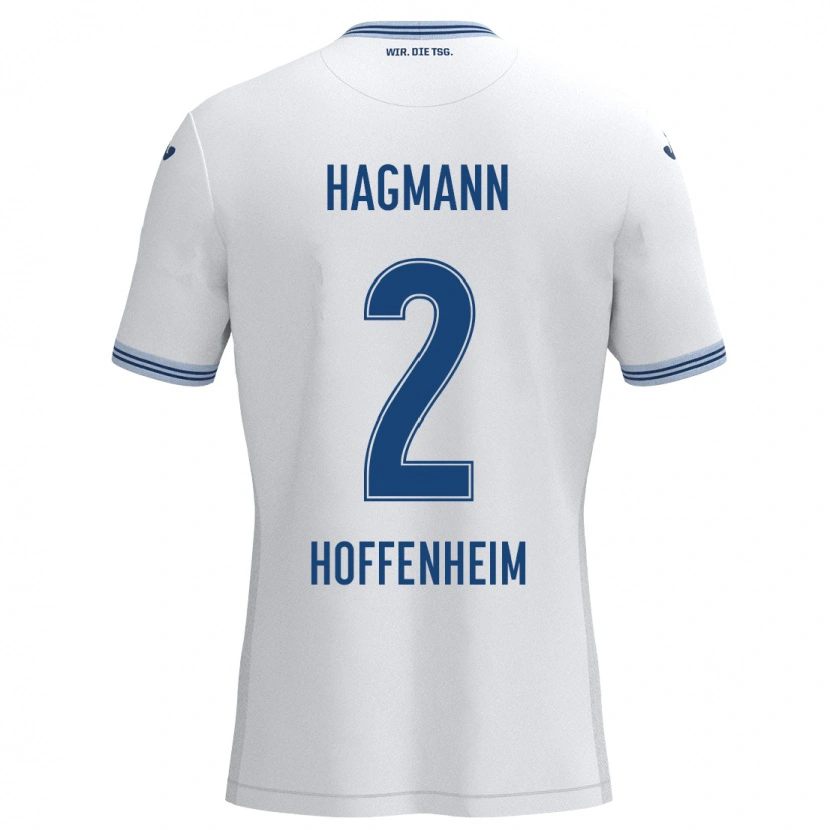 Danxen Kinder Felix Hagmann #2 Weiß Blau Auswärtstrikot Trikot 2024/25 T-Shirt