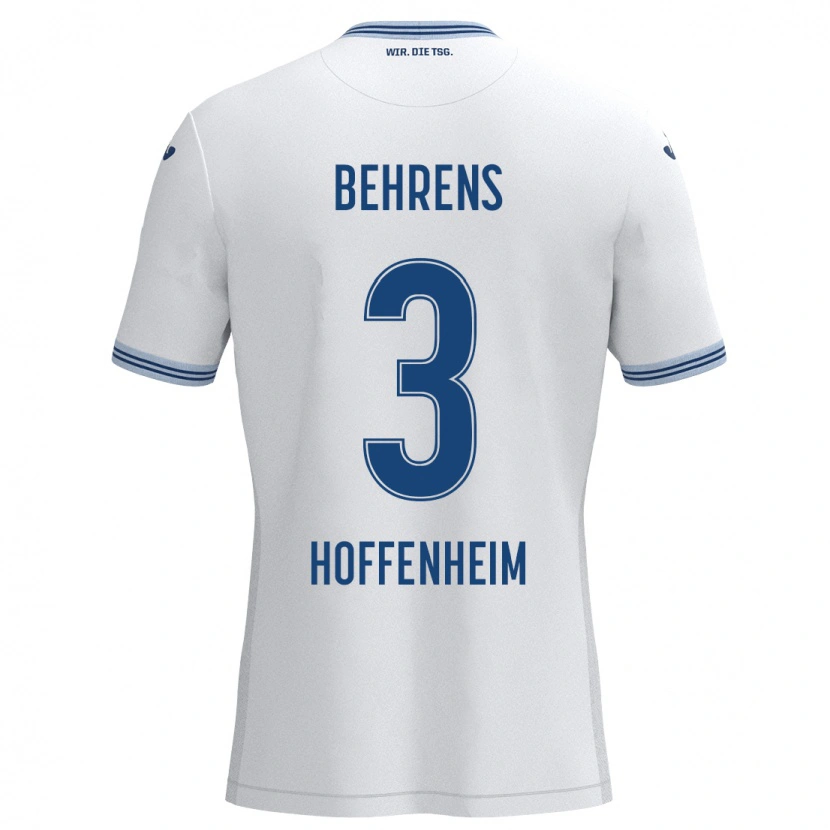 Danxen Kinder Hennes Behrens #3 Weiß Blau Auswärtstrikot Trikot 2024/25 T-Shirt