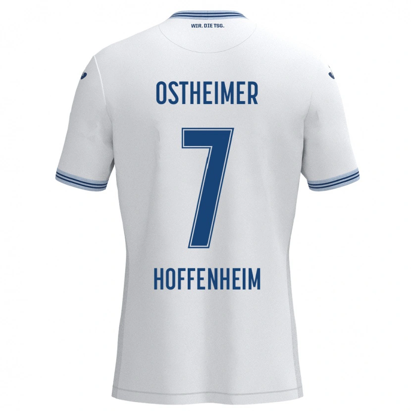 Danxen Kinder Nevio Ostheimer #7 Weiß Blau Auswärtstrikot Trikot 2024/25 T-Shirt