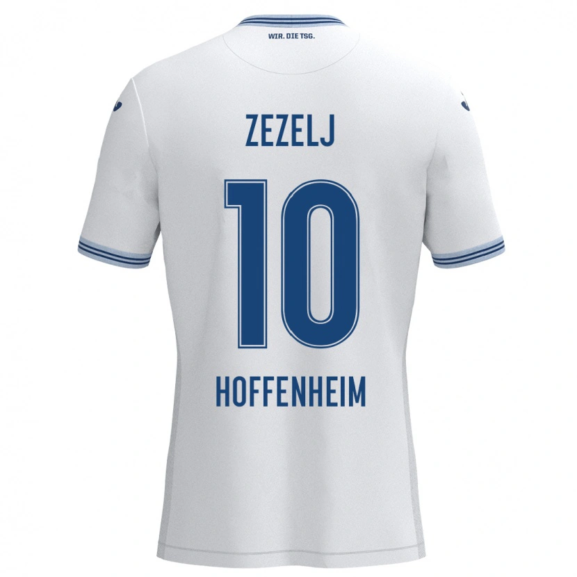 Danxen Kinder Neno Zezelj #10 Weiß Blau Auswärtstrikot Trikot 2024/25 T-Shirt