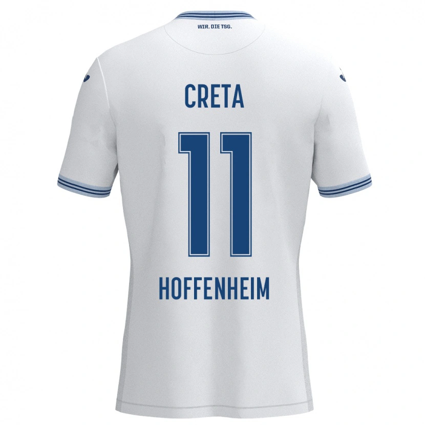 Danxen Kinder David Creța #11 Weiß Blau Auswärtstrikot Trikot 2024/25 T-Shirt