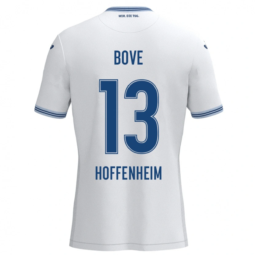 Danxen Kinder Nevio Bove #13 Weiß Blau Auswärtstrikot Trikot 2024/25 T-Shirt