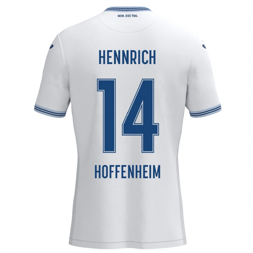 Danxen Kinder Paul Hennrich #14 Weiß Blau Auswärtstrikot Trikot 2024/25 T-Shirt