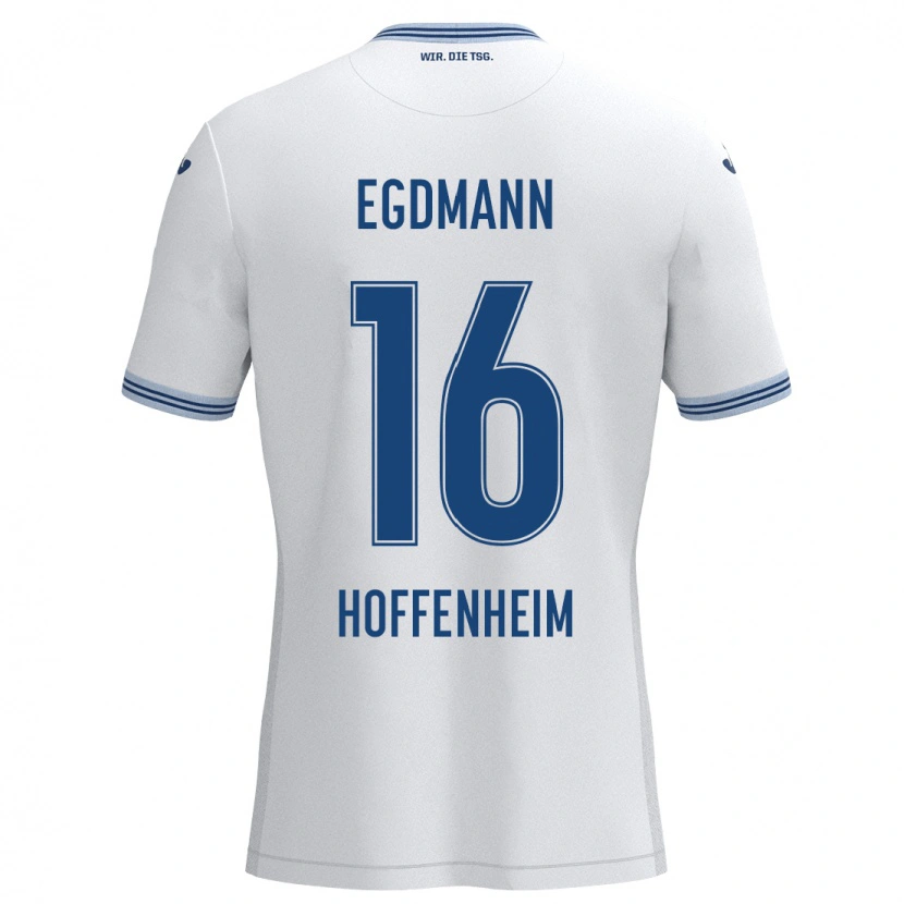 Danxen Kinder Mika Egdmann #16 Weiß Blau Auswärtstrikot Trikot 2024/25 T-Shirt