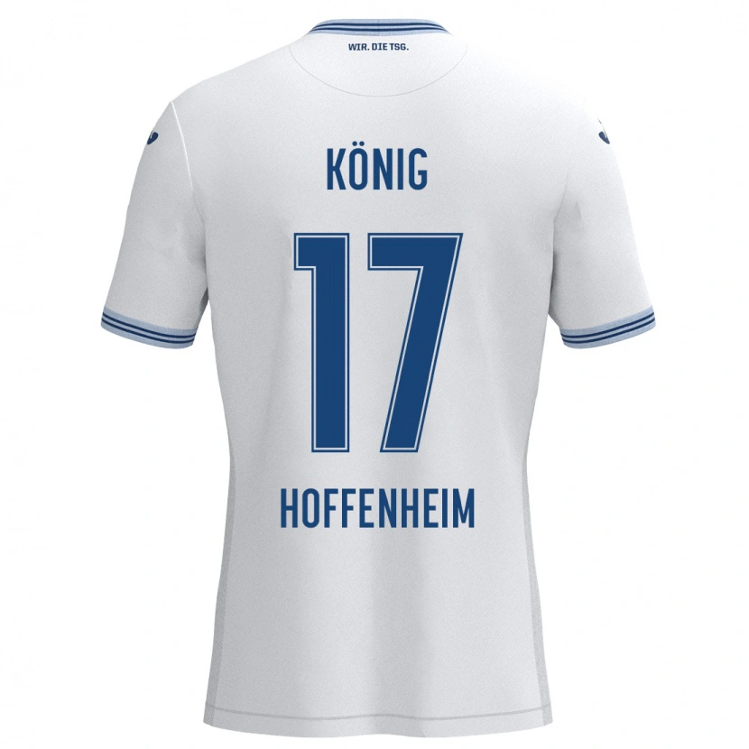 Danxen Kinder Noah König #17 Weiß Blau Auswärtstrikot Trikot 2024/25 T-Shirt