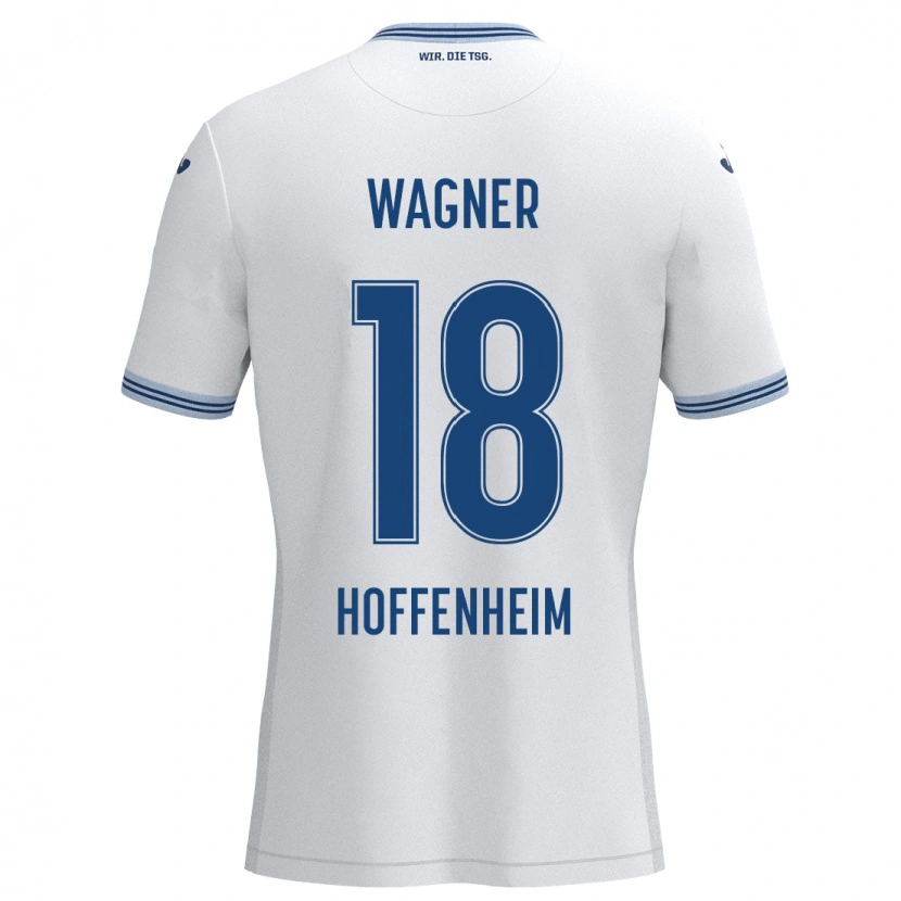 Danxen Kinder Ricardo Wagner #18 Weiß Blau Auswärtstrikot Trikot 2024/25 T-Shirt