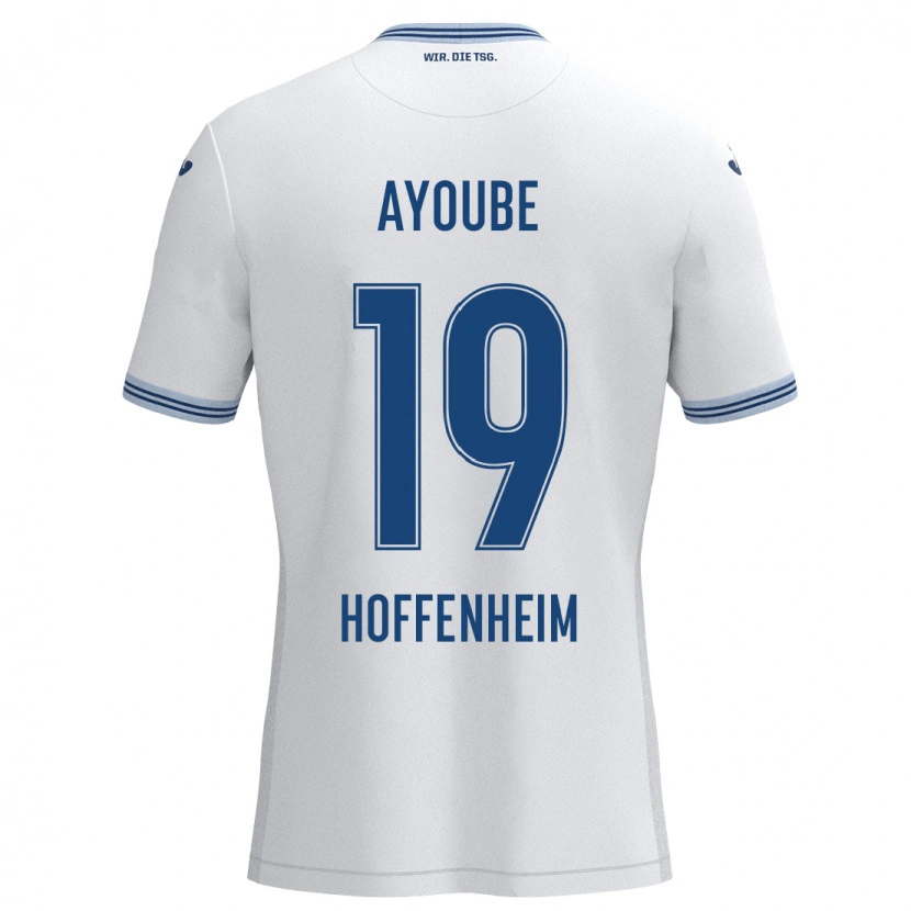 Danxen Kinder Ayoube Amaimouni-Echghouyab #19 Weiß Blau Auswärtstrikot Trikot 2024/25 T-Shirt