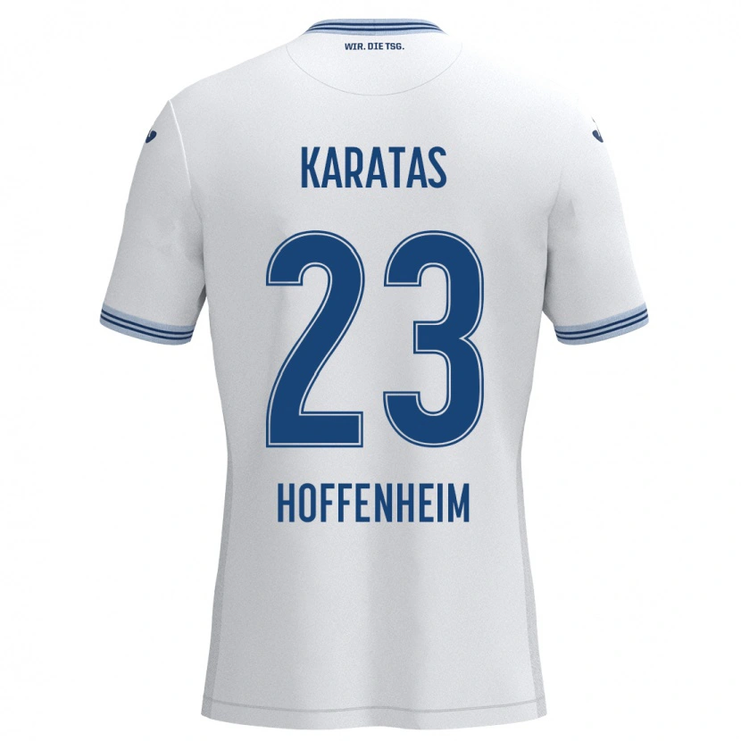 Danxen Kinder Can Karatas #23 Weiß Blau Auswärtstrikot Trikot 2024/25 T-Shirt