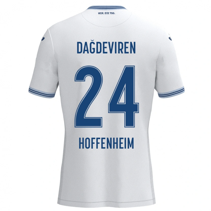 Danxen Kinder Diren Dağdeviren #24 Weiß Blau Auswärtstrikot Trikot 2024/25 T-Shirt