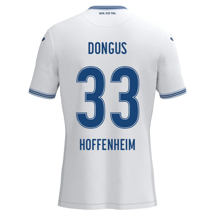 Danxen Kinder Fabienne Dongus #33 Weiß Blau Auswärtstrikot Trikot 2024/25 T-Shirt