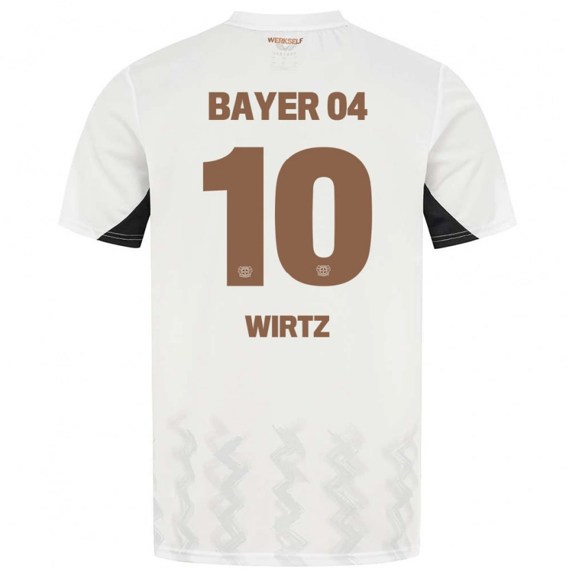 Danxen Kinder Florian Wirtz #10 Weiß Schwarz Auswärtstrikot Trikot 2024/25 T-Shirt