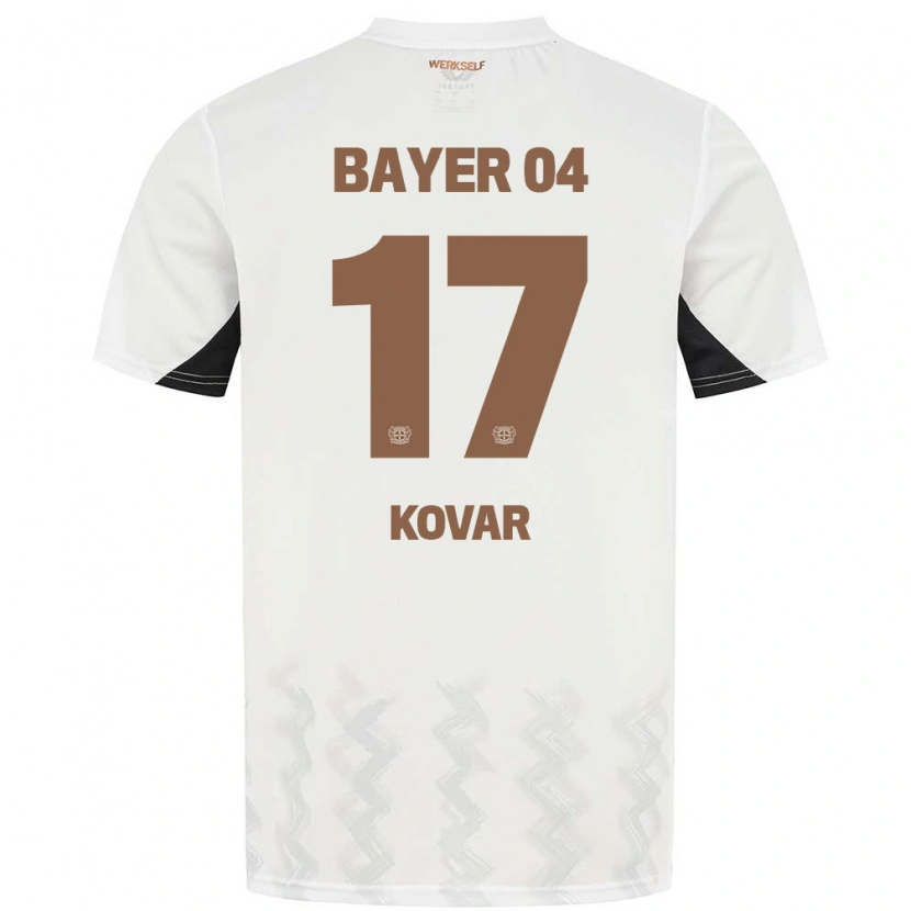 Danxen Kinder Matej Kovar #17 Weiß Schwarz Auswärtstrikot Trikot 2024/25 T-Shirt