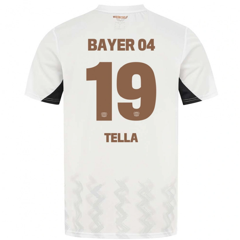 Danxen Kinder Nathan Tella #19 Weiß Schwarz Auswärtstrikot Trikot 2024/25 T-Shirt