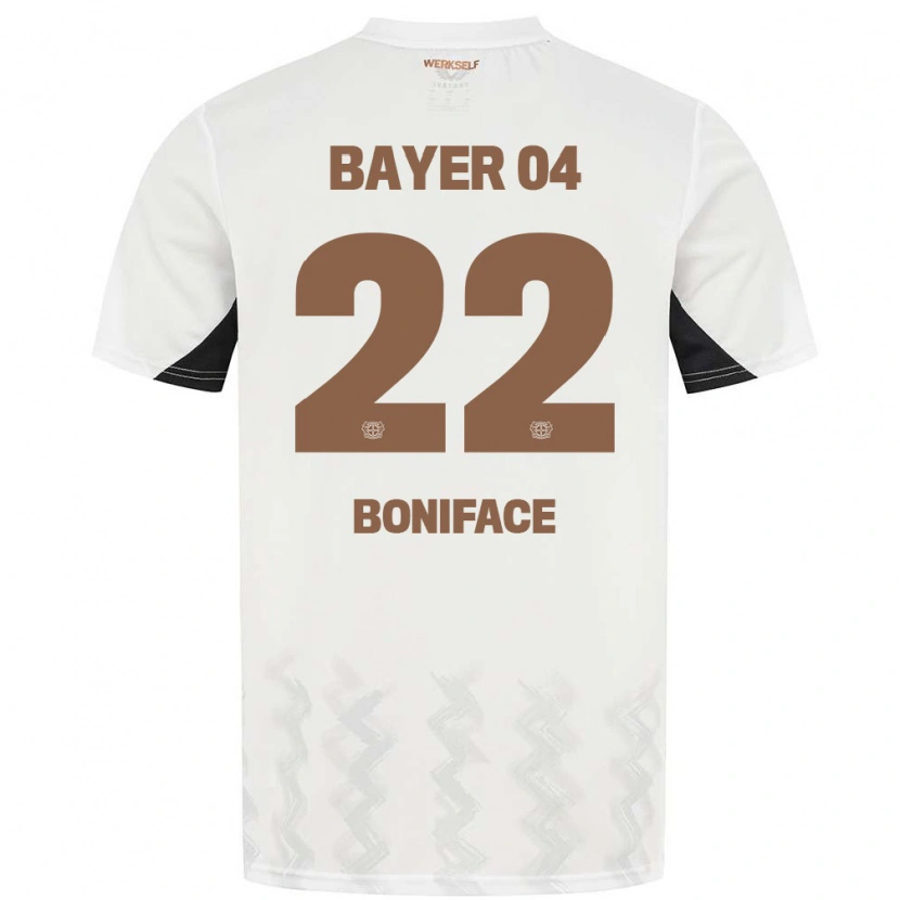 Danxen Kinder Victor Boniface #22 Weiß Schwarz Auswärtstrikot Trikot 2024/25 T-Shirt