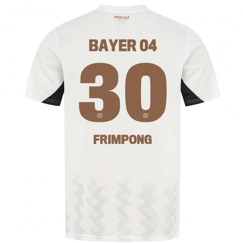 Danxen Kinder Jeremie Frimpong #30 Weiß Schwarz Auswärtstrikot Trikot 2024/25 T-Shirt