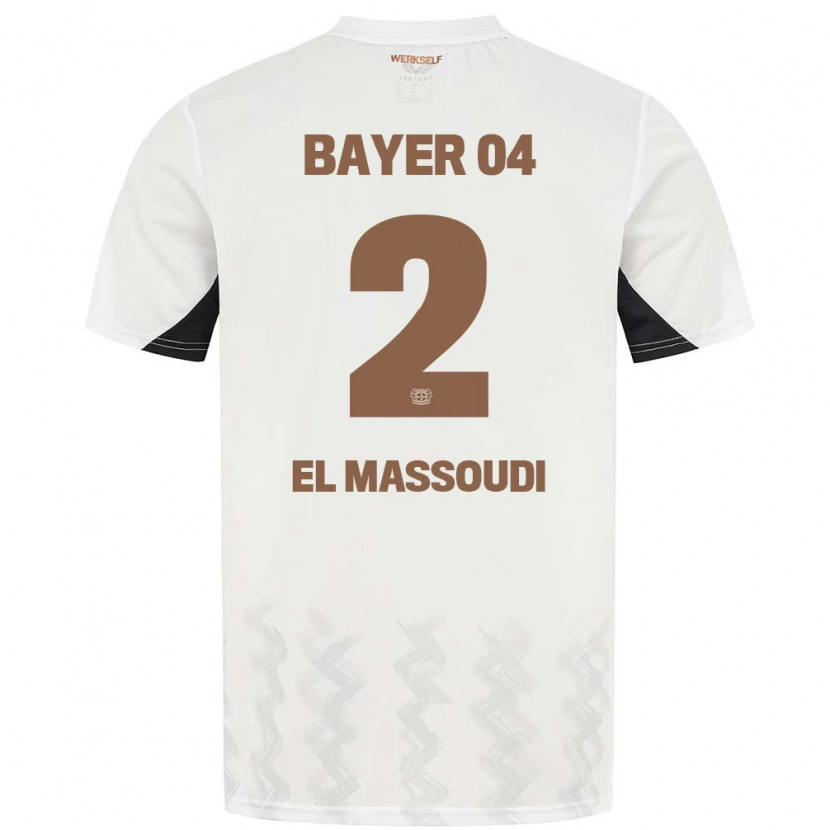 Danxen Kinder Nassim El Massoudi #2 Weiß Schwarz Auswärtstrikot Trikot 2024/25 T-Shirt