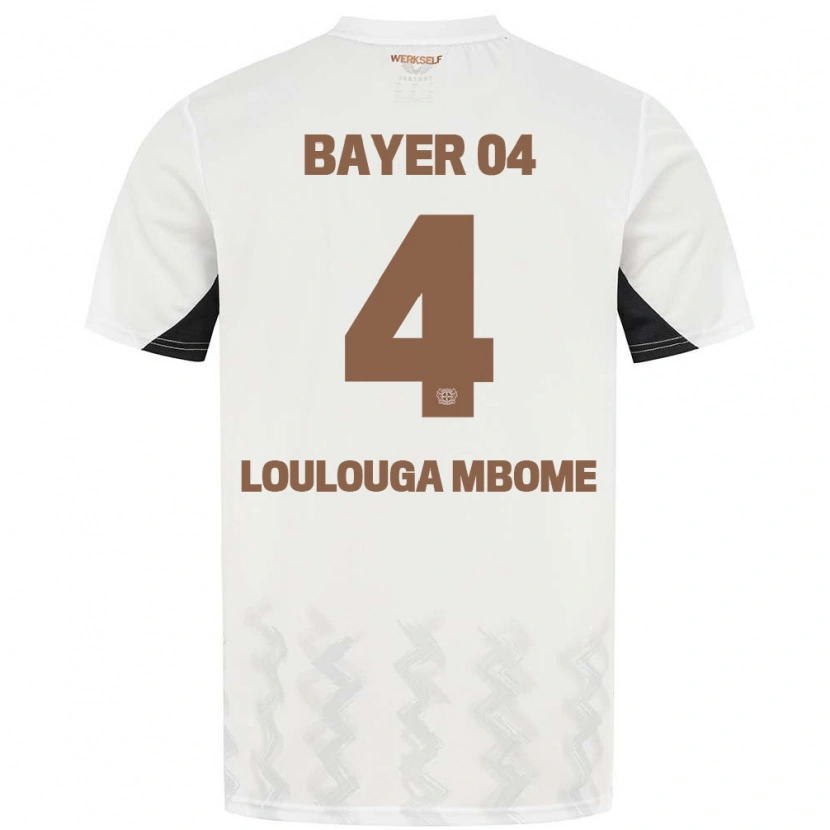 Danxen Kinder Adrien Loulouga Mbome #4 Weiß Schwarz Auswärtstrikot Trikot 2024/25 T-Shirt