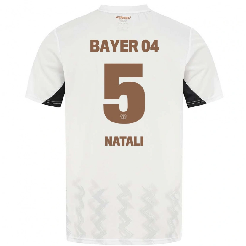 Danxen Kinder Andrea Natali #5 Weiß Schwarz Auswärtstrikot Trikot 2024/25 T-Shirt