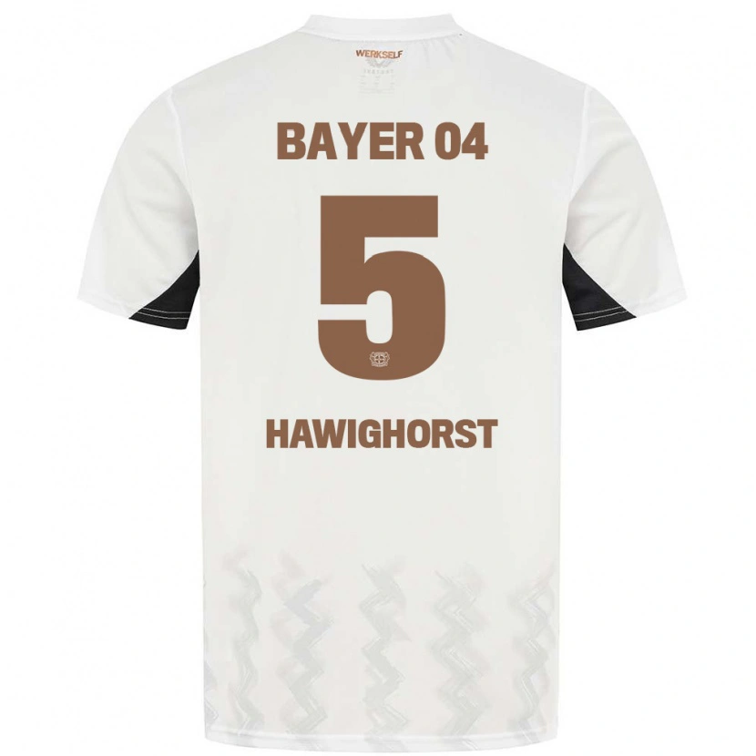 Danxen Kinder Ben Hawighorst #5 Weiß Schwarz Auswärtstrikot Trikot 2024/25 T-Shirt