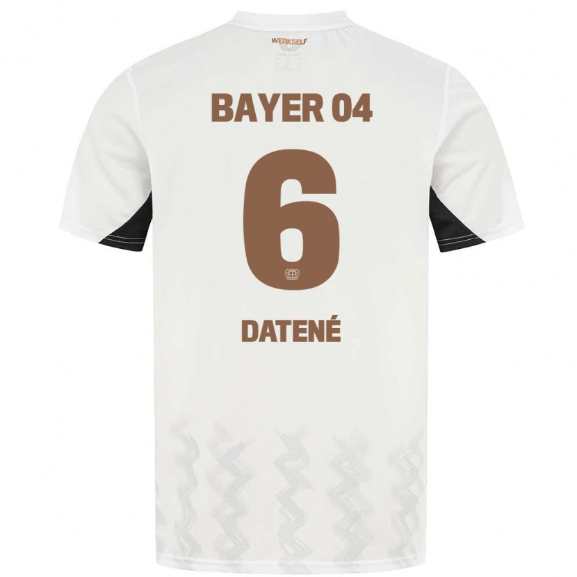 Danxen Kinder Elia Datené #6 Weiß Schwarz Auswärtstrikot Trikot 2024/25 T-Shirt