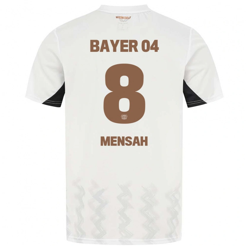 Danxen Kinder Naba Mensah #8 Weiß Schwarz Auswärtstrikot Trikot 2024/25 T-Shirt