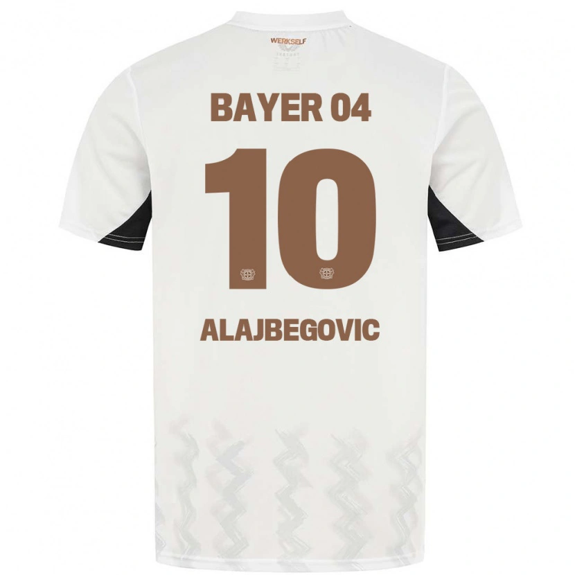 Danxen Kinder Kerim Alajbegovic #10 Weiß Schwarz Auswärtstrikot Trikot 2024/25 T-Shirt