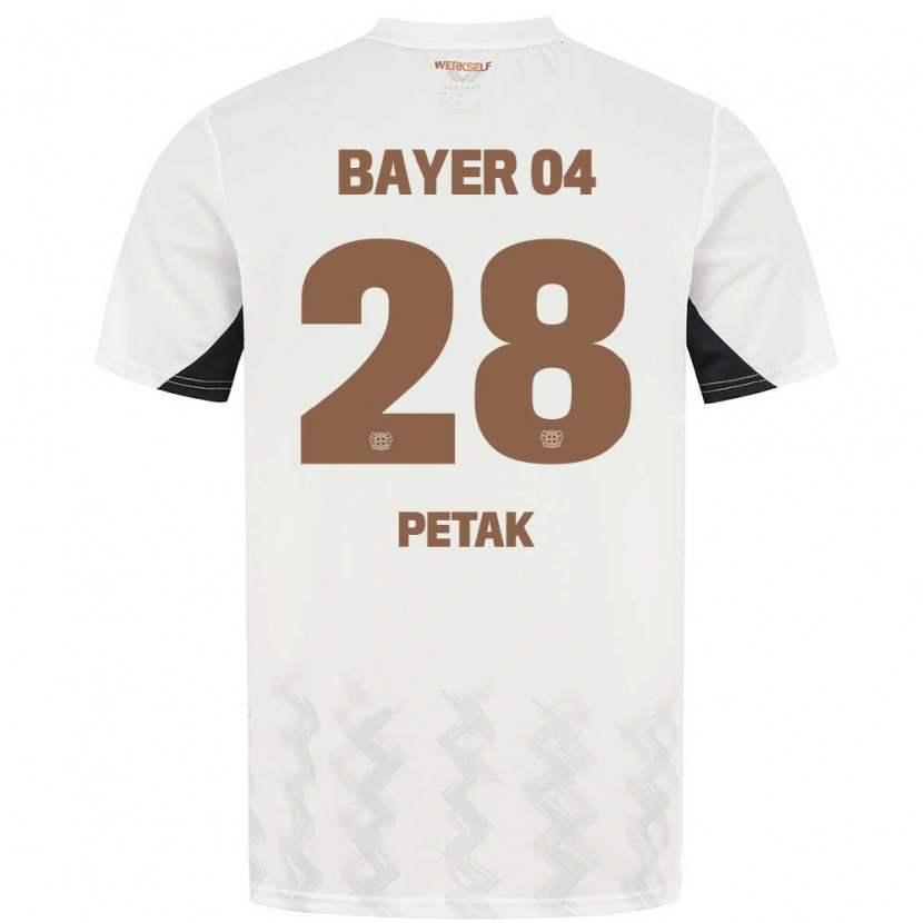 Danxen Kinder Raoul Petak #28 Weiß Schwarz Auswärtstrikot Trikot 2024/25 T-Shirt