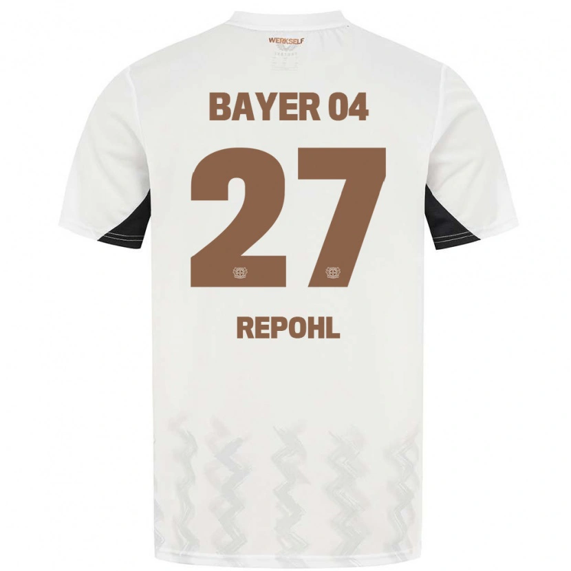 Danxen Kinder Friederike Repohl #27 Weiß Schwarz Auswärtstrikot Trikot 2024/25 T-Shirt