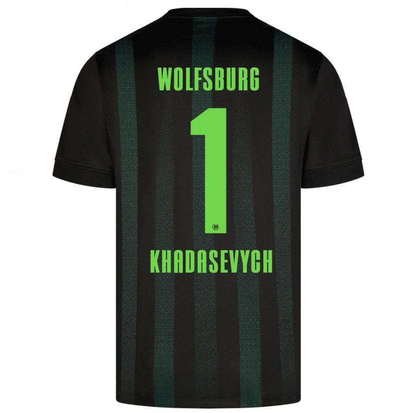 Danxen Kinder Kyrylo Khadasevych #1 Dunkelgrün Auswärtstrikot Trikot 2024/25 T-Shirt