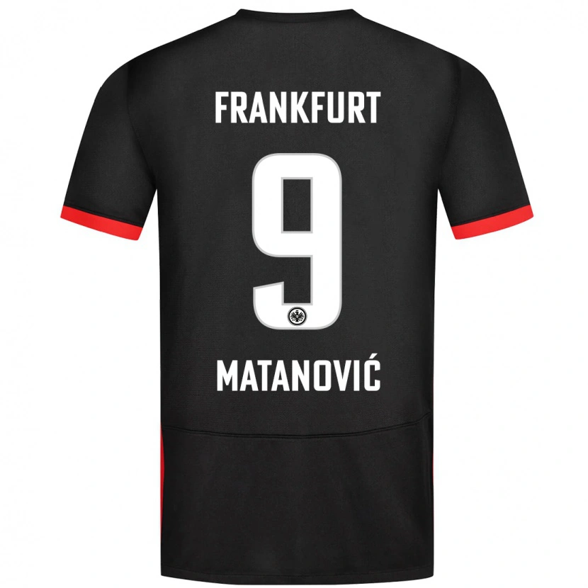 Danxen Kinder Igor Matanovic #9 Schwarz Auswärtstrikot Trikot 2024/25 T-Shirt