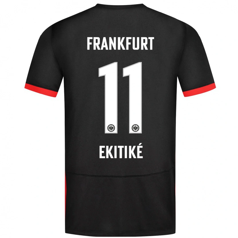 Danxen Kinder Hugo Ekitiké #11 Schwarz Auswärtstrikot Trikot 2024/25 T-Shirt