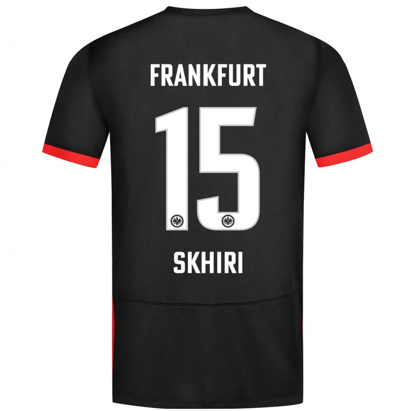 Danxen Kinder Ellyes Skhiri #15 Schwarz Auswärtstrikot Trikot 2024/25 T-Shirt