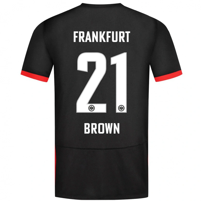 Danxen Kinder Nathaniel Brown #21 Schwarz Auswärtstrikot Trikot 2024/25 T-Shirt