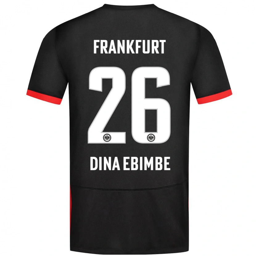 Danxen Kinder Junior Dina Ebimbe #26 Schwarz Auswärtstrikot Trikot 2024/25 T-Shirt